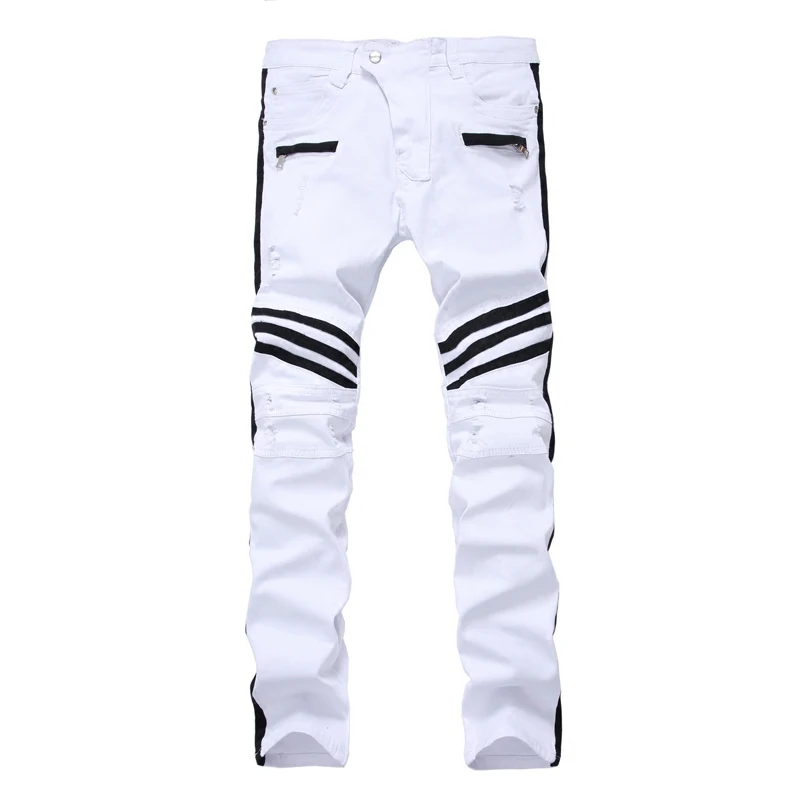 Men's Casual White Stitching Elastic Jeans Small Code 28 Youth Holes Slim Small Pockets of Large Trend of Large Size 40 Jeans
Men's Casual White Stitching Elastic Jeans Small Code 28 Youth Holes Slim Small Pockets of Large Trend of Large Size 40 Jeans
