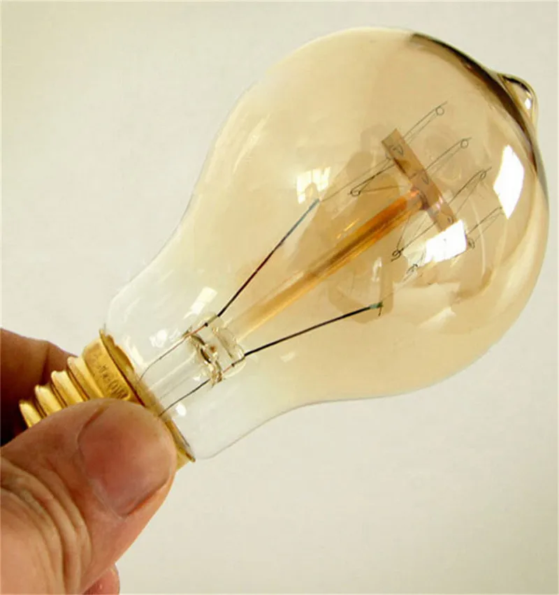 

6pcs/lot Dimmable 60W Retro 40W E27 A60(A19) Warm White Color Incandescent Vintage Edison Light Bulb filament Light AC220-240V