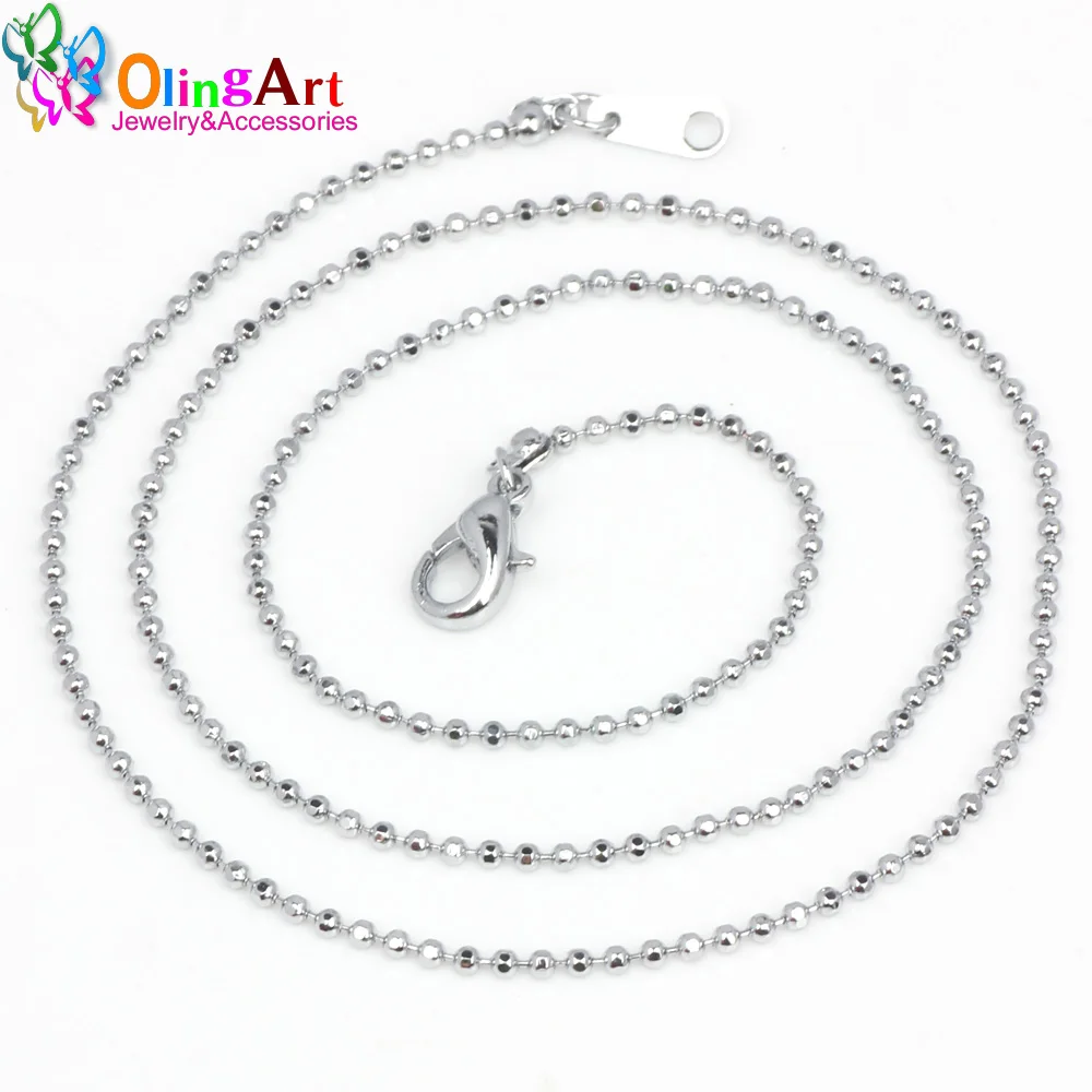 OlingArt Female Fashion 1.5MM 43CM 3pcs/lot Round beads Silver-color Clavicle chain necklaces DIY Women Jewelry making
OlingArt Female Fashion 1.5MM 43CM 3pcs/lot Round beads Silver-color Clavicle chain necklaces DIY Women Jewelry making