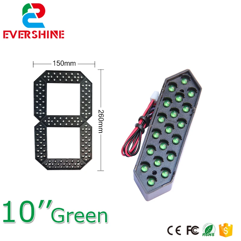 10 дюймовые зеленые светодиодные указатели цены на газ цифровой 7 сегментный модуль с числами плата ценового