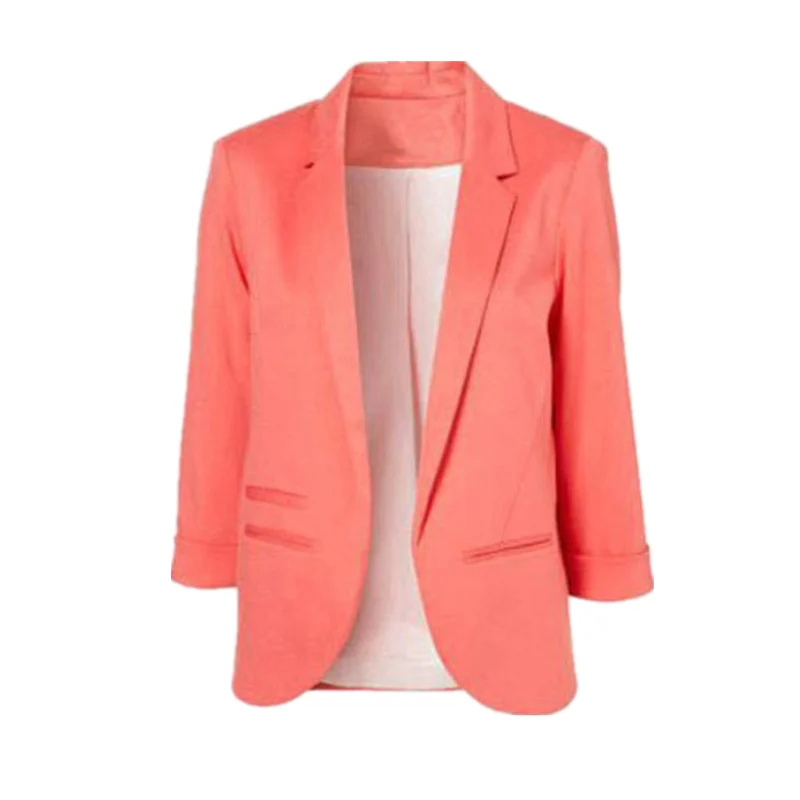 Women Formal Slim Suit Coat 3/4 Sleeve Outwear Office Lady Candy Colors Casual Plus Size Business Blazer Mujer Tops MZ1436
Women Formal Slim Suit Coat 3/4 Sleeve Outwear Office Lady Candy Colors Casual Plus Size Business Blazer Mujer Tops MZ1436
