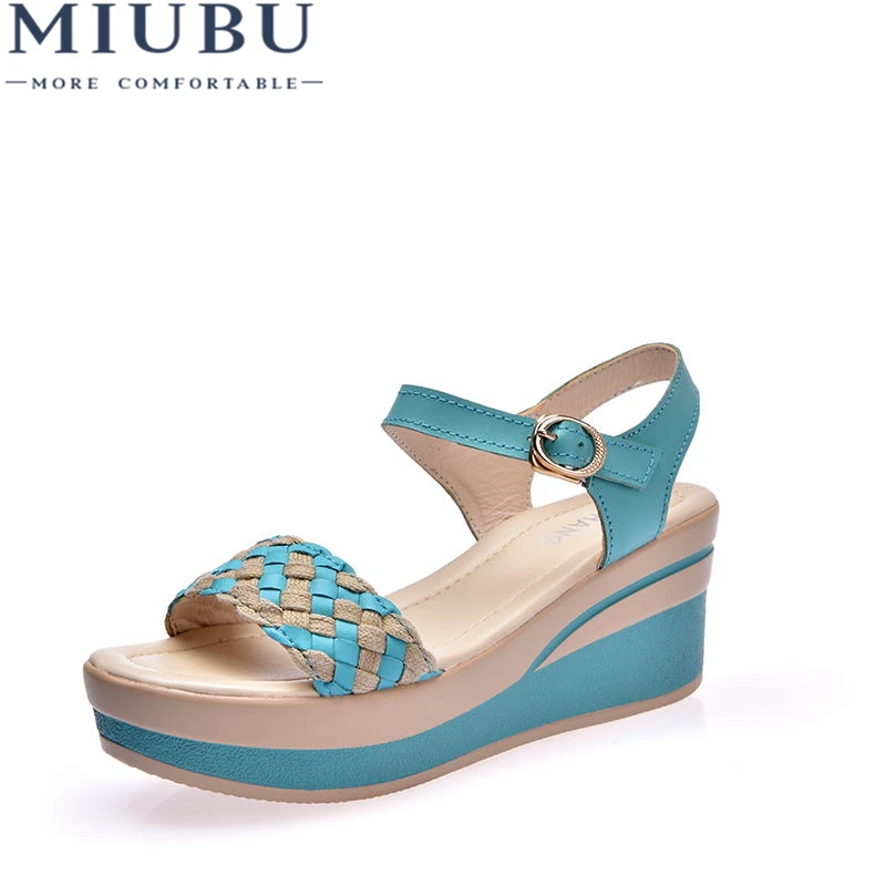 MIUBU Female Sandals Shoes Wedge Platform Leather Ladies Buckle Sandals High Heels Weave Strap Sandals For Women Summer
MIUBU Female Sandals Shoes Wedge Platform Leather Ladies Buckle Sandals High Heels Weave Strap Sandals For Women Summer