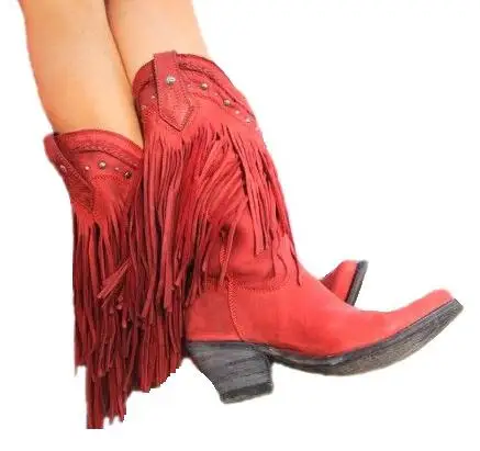 Bohemia Style Gladiator Women Mid-calf Low Heel Motorcycle Boots Fringed Cowboy Boots Shoes Spring Autumn Women Tassel Boots
Bohemia Style Gladiator Women Mid-calf Low Heel Motorcycle Boots Fringed Cowboy Boots Shoes Spring Autumn Women Tassel Boots