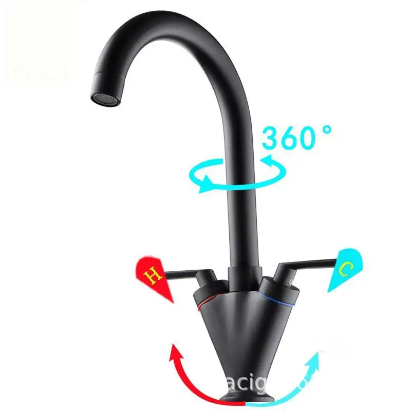 Kitchen Tap Double Handle/Double Open Kitchen Hot And Cold Water Faucet Paint Matte Black Sink Faucet
Kitchen Tap Double Handle/Double Open Kitchen Hot And Cold Water Faucet Paint Matte Black Sink Faucet