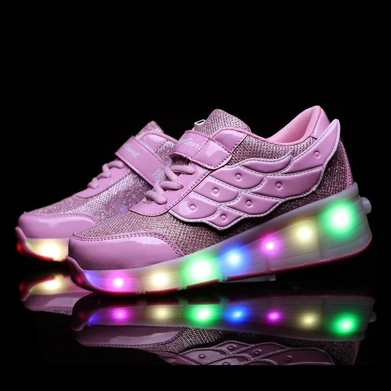 New Pink Wing USB Charging Fashion Girls Boys LED Light Roller Skate Shoes For Children Kids Sneakers With Wheels One wheels
New Pink Wing USB Charging Fashion Girls Boys LED Light Roller Skate Shoes For Children Kids Sneakers With Wheels One wheels