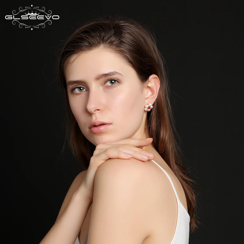 GLSEEVO Fresh Water Pearl Earrings For Women Cute Flower Freshwater Pearl Stud Earrings Luxury Jewelry Boucle D'oreille GE0589
GLSEEVO Fresh Water Pearl Earrings For Women Cute Flower Freshwater Pearl Stud Earrings Luxury Jewelry Boucle D'oreille GE0589