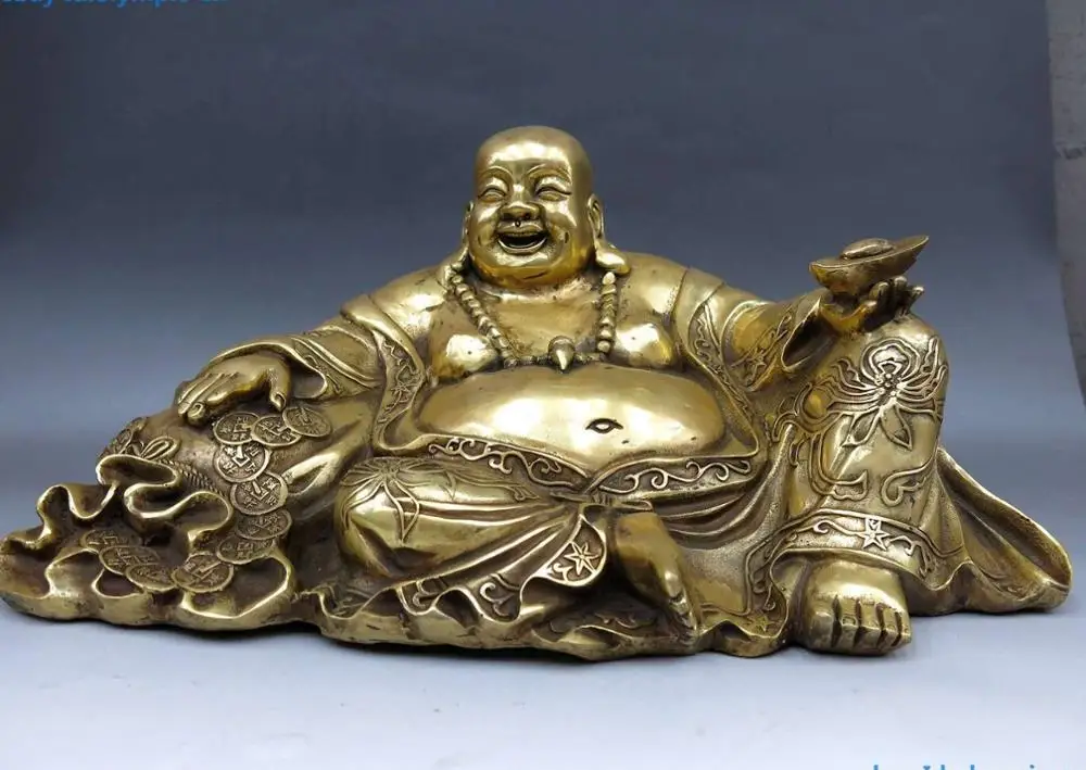 6" China Buddhism Brass Copper Yuan Bao Wealth Maitreya Buddha Statue sculpture
6" China Buddhism Brass Copper Yuan Bao Wealth Maitreya Buddha Statue sculpture