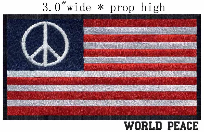 United States Peace Flag embroidery patch 3" wide shipping/horizontal rows /rectangle border/glue on
United States Peace Flag embroidery patch 3" wide shipping/horizontal rows /rectangle border/glue on