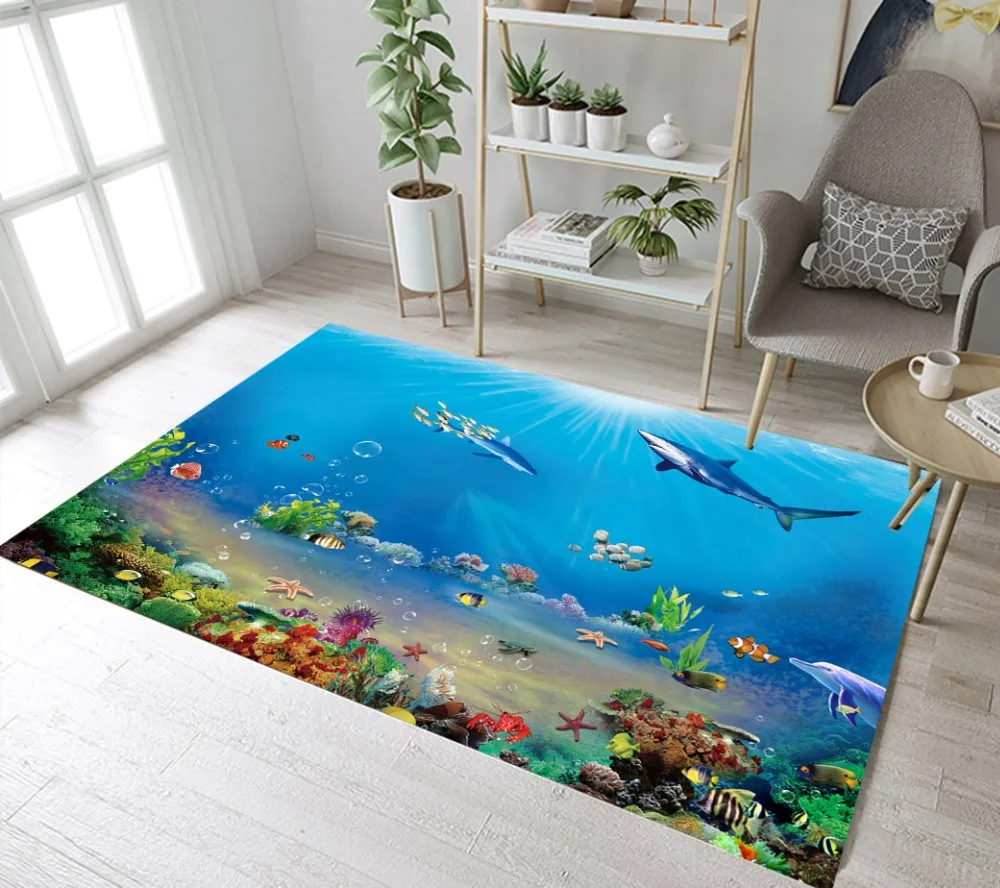 Underwater World Dolphin Seaweed Shark Area Rug Bedroom Floor Mat Indoor Carpet for Home Children's Living Room Bathroom Doormat
Underwater World Dolphin Seaweed Shark Area Rug Bedroom Floor Mat Indoor Carpet for Home Children's Living Room Bathroom Doormat