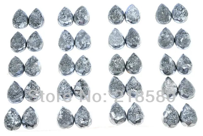 H-DCB11 25pcs Faceted Silver Gray Teardrop Quartz Drusy Druzy Cabochon Beads 13mmx18mm
H-DCB11 25pcs Faceted Silver Gray Teardrop Quartz Drusy Druzy Cabochon Beads 13mmx18mm
