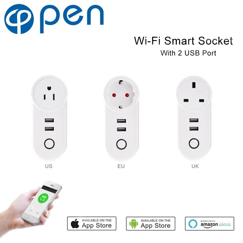 OPSA-002 10A Wifi Smart Switch Plug US/EU/UK Socket 220V Wireless Light Outlet Timer Remote Control Support Alexa Google Home
OPSA-002 10A Wifi Smart Switch Plug US/EU/UK Socket 220V Wireless Light Outlet Timer Remote Control Support Alexa Google Home