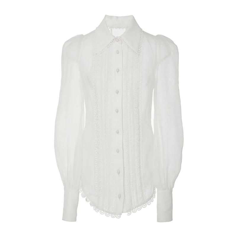 Organza Thin Shirt Floral Lace Lantern Sleeve Slim High Quality Fashion Blouse Elegant Bodycon Tops Women Clothing New Arrival
Organza Thin Shirt Floral Lace Lantern Sleeve Slim High Quality Fashion Blouse Elegant Bodycon Tops Women Clothing New Arrival