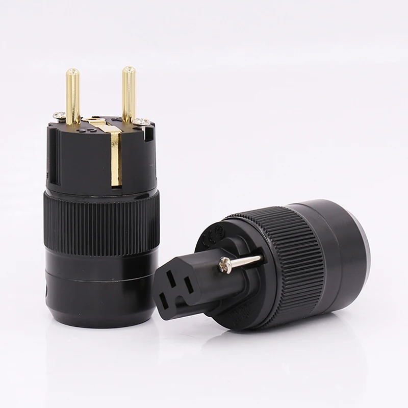 1 Pair X 24K Gold Plated EU Schuko Plug +IEC Female Connector For hifi Power Cable
1 Pair X 24K Gold Plated EU Schuko Plug +IEC Female Connector For hifi Power Cable