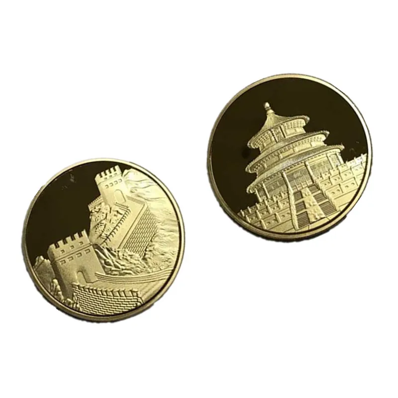 5 pcs The World wonder Chinese Great wall Temple of heaven coin gold plated badge 40 mm souvenir collectible decoration coins
5 pcs The World wonder Chinese Great wall Temple of heaven coin gold plated badge 40 mm souvenir collectible decoration coins
