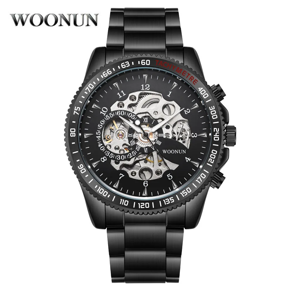 NEW Mechanical Watches Mens Skeleton Watches Top Brand Luxury Steampunk Black Stainless Steel Automatic Self Wind Watch 2020
NEW Mechanical Watches Mens Skeleton Watches Top Brand Luxury Steampunk Black Stainless Steel Automatic Self Wind Watch 2020