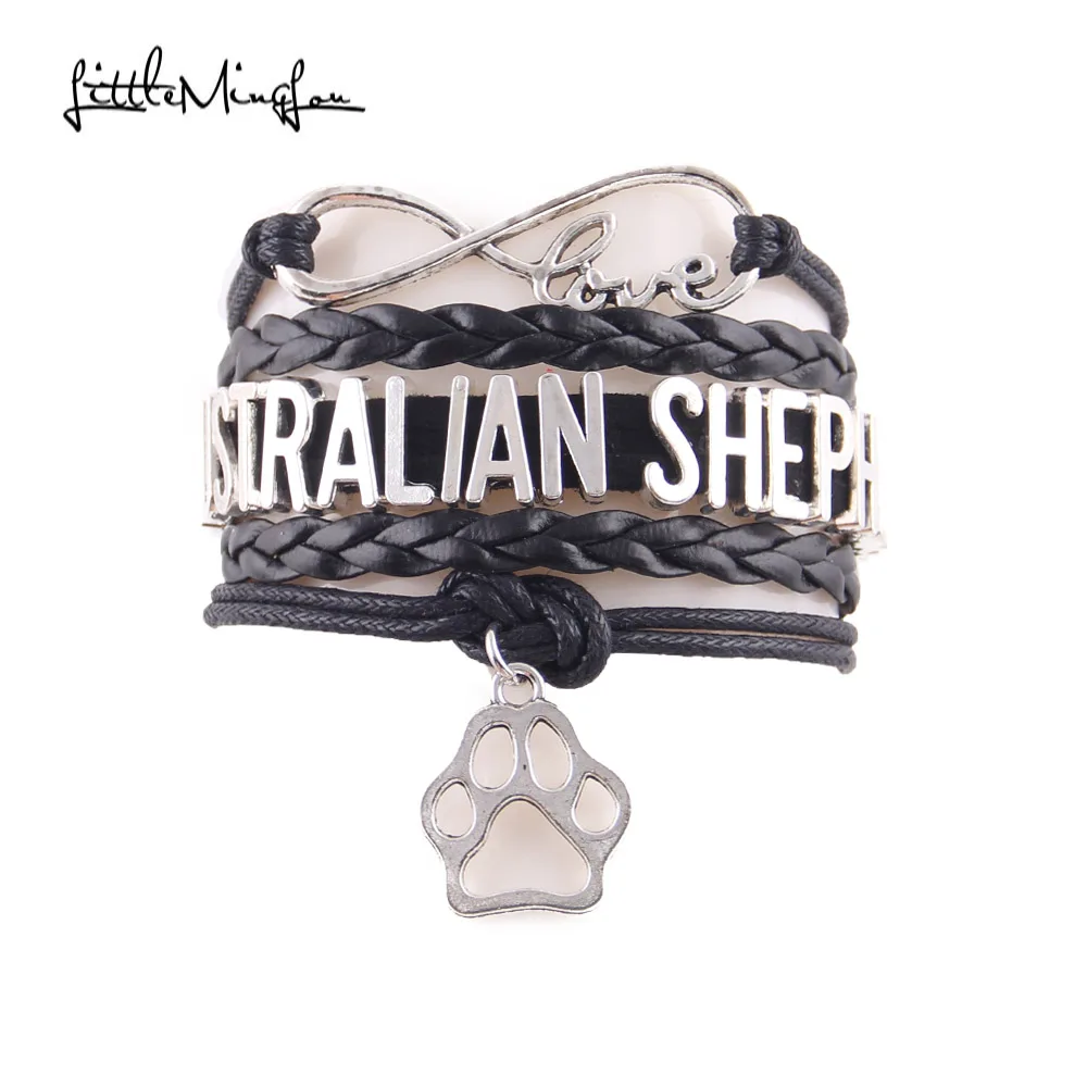 Little Minglou Infinity love AUSTRALIAN SHEPHERD bracelet dog pet paw charm leather wrap bracelets & bangles for women jewelry
Little Minglou Infinity love AUSTRALIAN SHEPHERD bracelet dog pet paw charm leather wrap bracelets & bangles for women jewelry