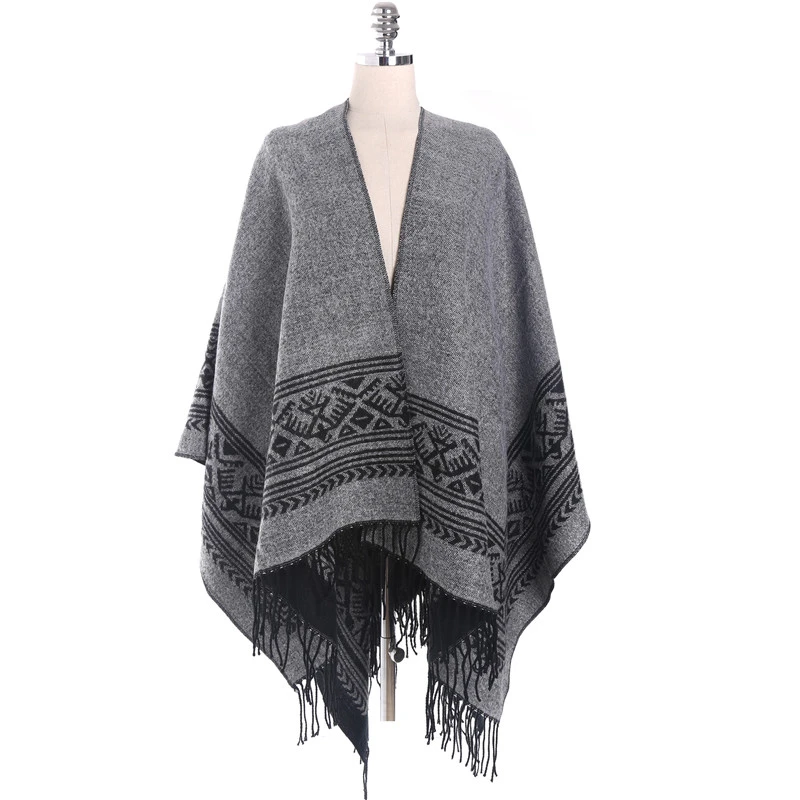 Куртка с кисточками в полоску многоцветная YG538|shawl poncho|shawl scarfblanket cape |