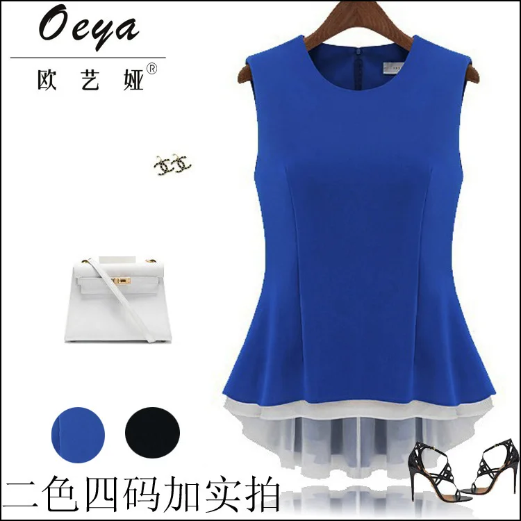 Free shipping Spring/summer 2014 show thin waist, irregular skirt pendulum false two sleeveless chiffon unlined upper garment
Free shipping Spring/summer 2014 show thin waist, irregular skirt pendulum false two sleeveless chiffon unlined upper garment