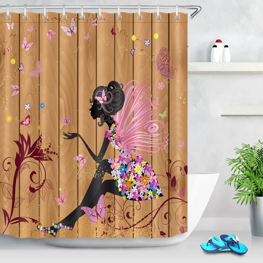 African American Women Shower Curtain Butterfly Black Girl Bathroom Wooden Board Waterproof Polyester Fabric For Bathtub Decor
African American Women Shower Curtain Butterfly Black Girl Bathroom Wooden Board Waterproof Polyester Fabric For Bathtub Decor