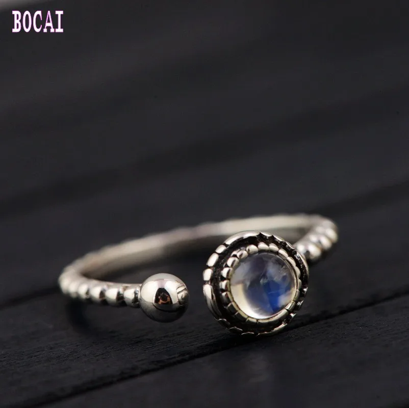 S925 Silver Women's Ring vintage craft fashion temperament natural moonstone opening ring
S925 Silver Women's Ring vintage craft fashion temperament natural moonstone opening ring