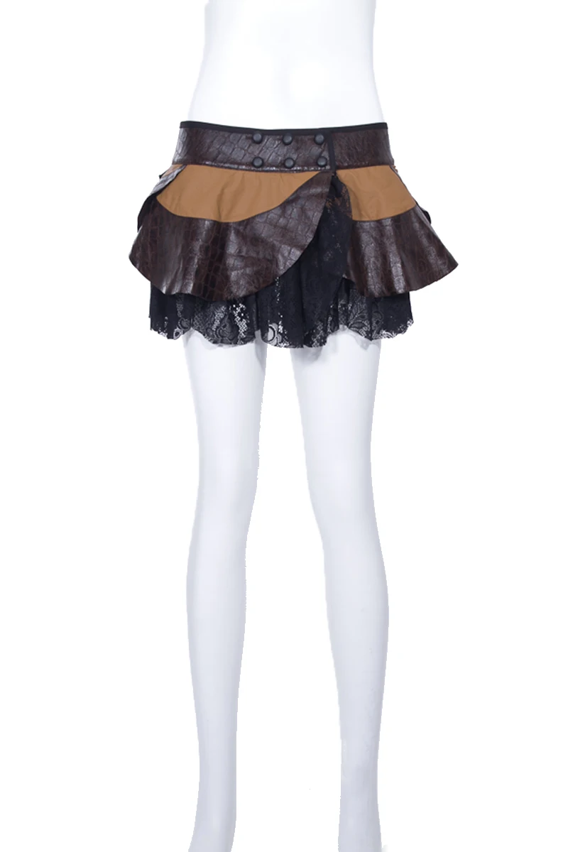 RQ Series Summer Lolita Gothic Women Sexy Mini Skirt Ladies Pu Leather Skirts With Button Decoration Lace Patchwork Skirts
RQ Series Summer Lolita Gothic Women Sexy Mini Skirt Ladies Pu Leather Skirts With Button Decoration Lace Patchwork Skirts