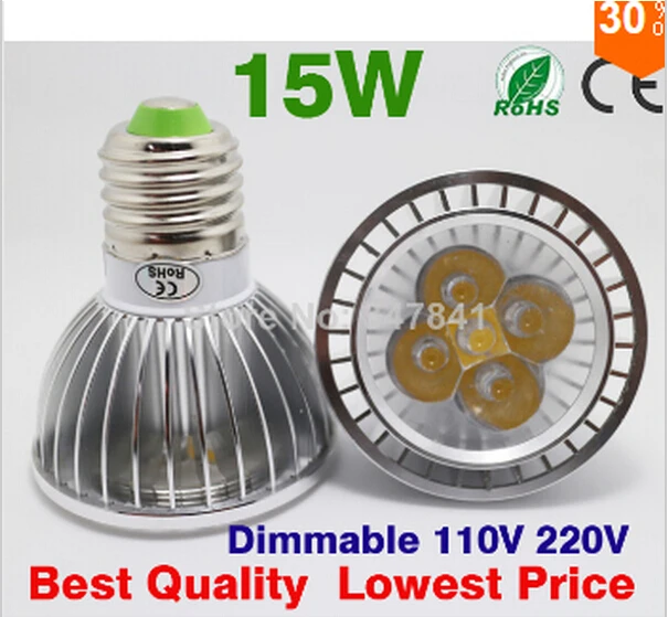 Par20 Led Lamp E27 E14 GU10 Dimmable 5x3W 15W Spotlight Led Light Led Bulbs 85V-265V 110V 220V
Par20 Led Lamp E27 E14 GU10 Dimmable 5x3W 15W Spotlight Led Light Led Bulbs 85V-265V 110V 220V