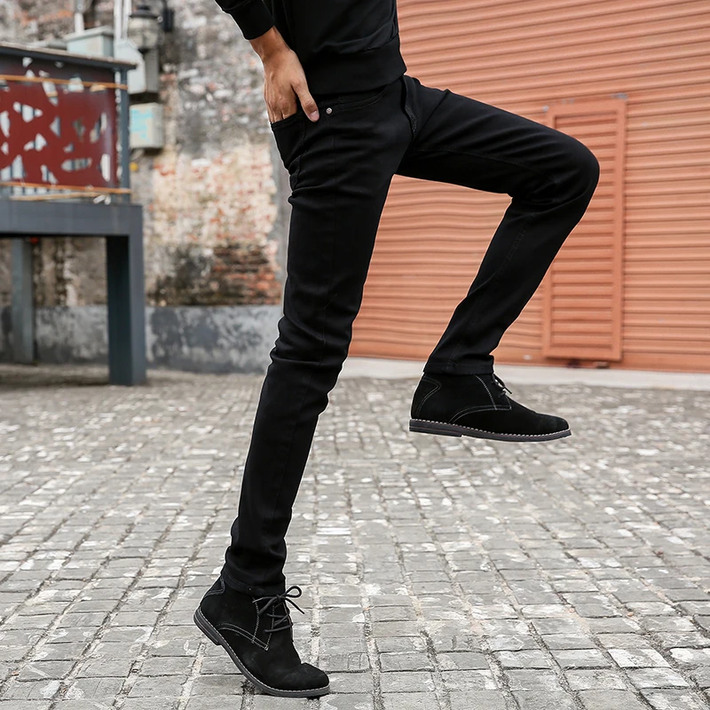 Мужские облегающие джинсы классические модные дизайнерские эластичные прямые
