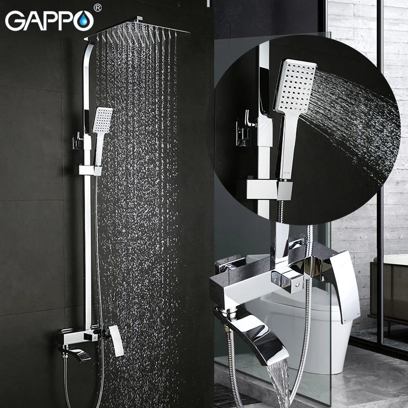 

GAPPO White Lacquered and chrome plated shower Faucets bathtub faucet bathroom shower wall mounted rainfall shower set mixer tap