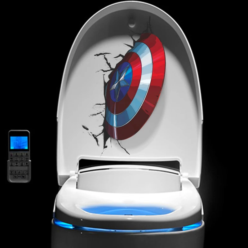 3D яркий щит капитана Америки наклейки на стену декор для детской комнаты туалета