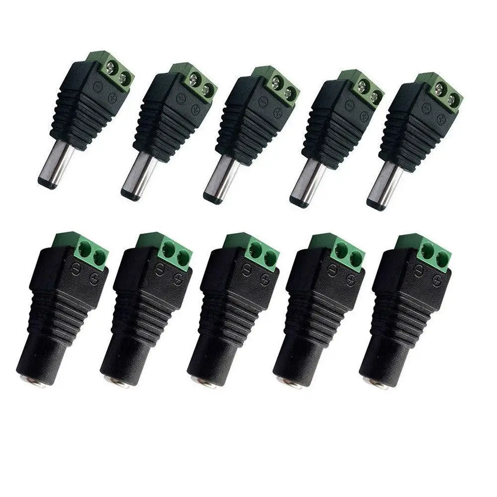 BEESCLOVER 10Pcs Male Female DC Power Plug Jack Adapter Wire Connector for CCTV r20
BEESCLOVER 10Pcs Male Female DC Power Plug Jack Adapter Wire Connector for CCTV r20