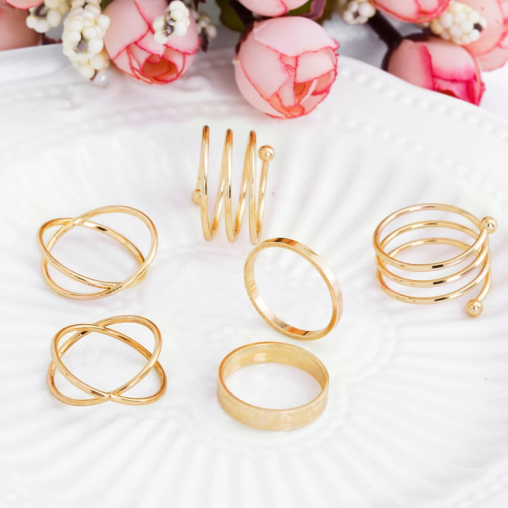 Hot Unique Ring Set Punk Gold Silver Color Knuckle Rings for women Finger Ring 6 PCS Ring Set Best Selling
Hot Unique Ring Set Punk Gold Silver Color Knuckle Rings for women Finger Ring 6 PCS Ring Set Best Selling