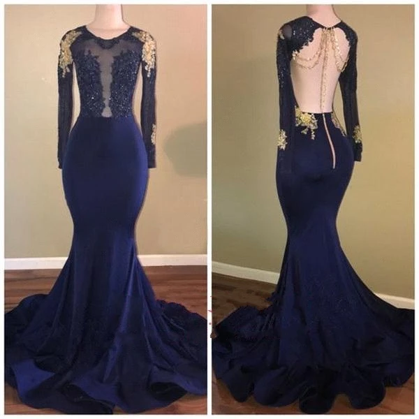 Navy Blue Prom Dresses Mermaid Spandex Long Sleeves Lace Beaded Backless Party Maxys Long Prom Gown Evening Dresses
Navy Blue Prom Dresses Mermaid Spandex Long Sleeves Lace Beaded Backless Party Maxys Long Prom Gown Evening Dresses