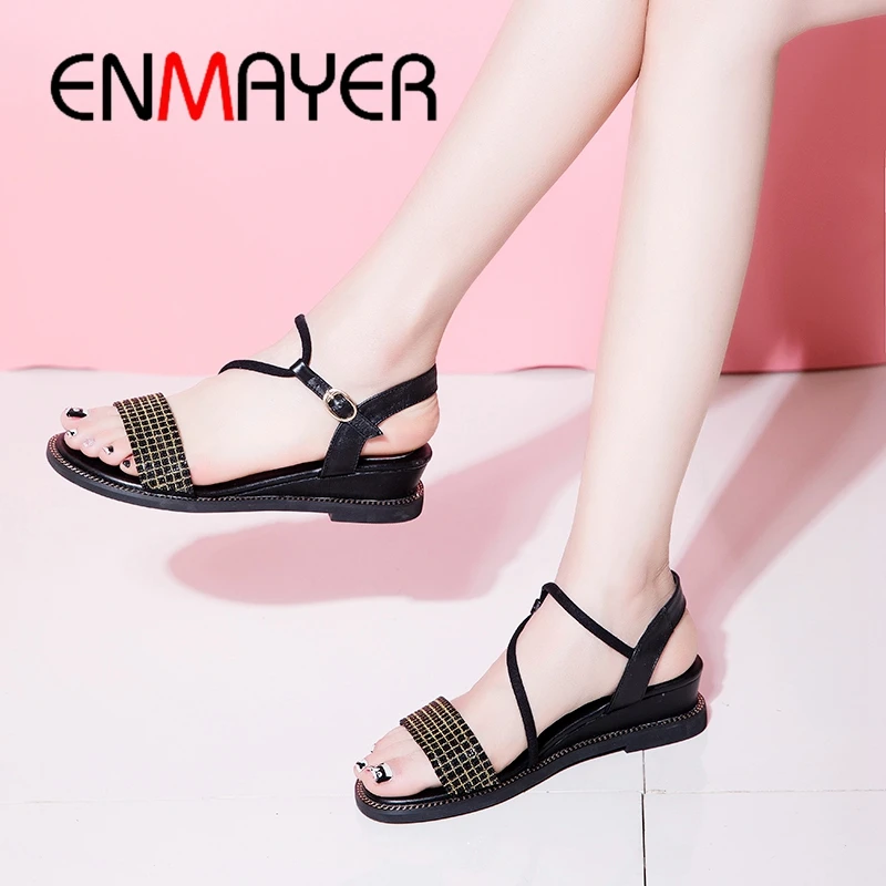 ENMAYER 2019 New Arrival Genuine Leather Basic Casual Women Summer Fashion Sandals Solid Low Heel Shoes Size 34-40 LY2517
ENMAYER 2019 New Arrival Genuine Leather Basic Casual Women Summer Fashion Sandals Solid Low Heel Shoes Size 34-40 LY2517