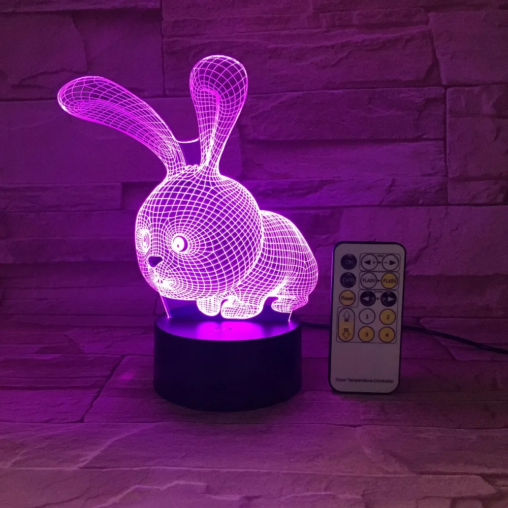 Lovely 7 Colors 3D Rabbit Shape LED Lamp Atmoshpere Light with Switch Lamp as Children's Holiday Gifts Remote Or Touch Control
Lovely 7 Colors 3D Rabbit Shape LED Lamp Atmoshpere Light with Switch Lamp as Children's Holiday Gifts Remote Or Touch Control