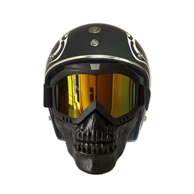 Motorcycle Skull Goggles Mask Motocross goggles with Detachable modular mask Vintage open face helmet face mask
Motorcycle Skull Goggles Mask Motocross goggles with Detachable modular mask Vintage open face helmet face mask