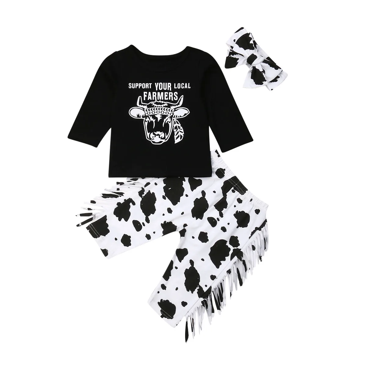 Pudcoco 3PCS Newborn Baby Girl Boy Clothes Sets Casual Long Sleeve T-shirt Top Cow Print Tassels Pants Trousers Headband Outfit
Pudcoco 3PCS Newborn Baby Girl Boy Clothes Sets Casual Long Sleeve T-shirt Top Cow Print Tassels Pants Trousers Headband Outfit
