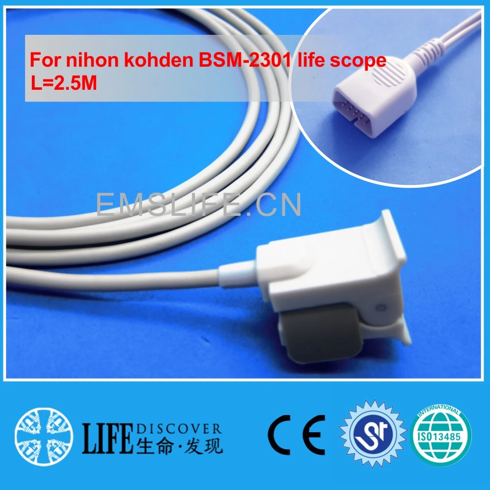 Long cable child finger clip spo2 sensor For nihon kohden BSM-2301 life scope
Long cable child finger clip spo2 sensor For nihon kohden BSM-2301 life scope