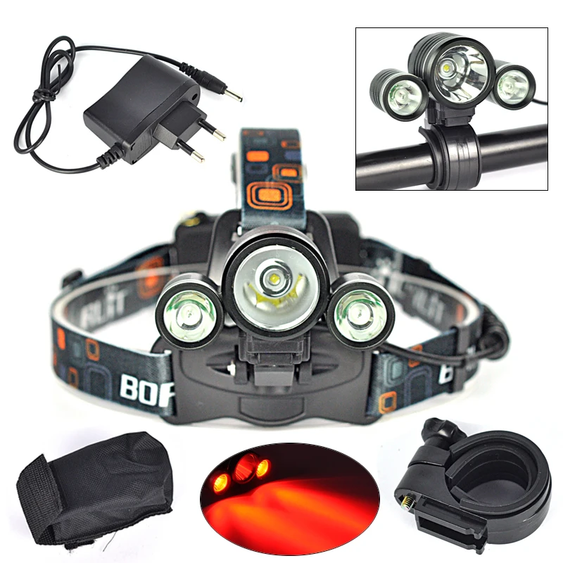 BORUIT 3x XM-L T6 White+2R5 Red LED 6000LM Bicycle Head Light Headlamp Torch+CH Camping Fishing Cycling Rock Climbing
BORUIT 3x XM-L T6 White+2R5 Red LED 6000LM Bicycle Head Light Headlamp Torch+CH Camping Fishing Cycling Rock Climbing