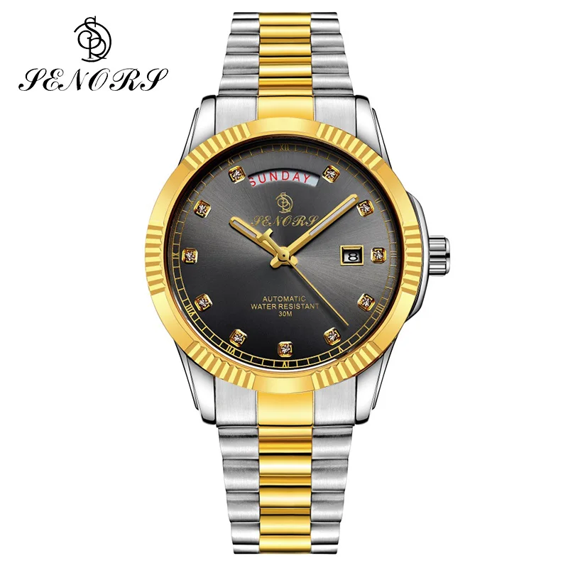 SENORS Luxury Roles Gold Silver Automatic Mechanic Watch Men Male Clock Date Function Solid Stainless Steel Band Auto Self-Wind
SENORS Luxury Roles Gold Silver Automatic Mechanic Watch Men Male Clock Date Function Solid Stainless Steel Band Auto Self-Wind
