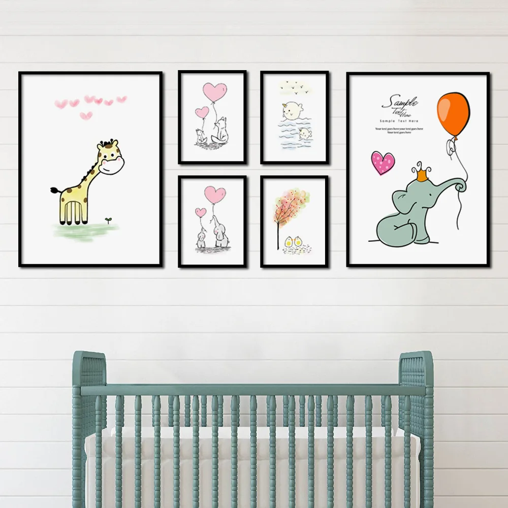 Cartoon Giraffe Fox Elephant Cat Wall Art Canvas Painting Nordic Posters and Prints Nursery Wall Pictures Baby Kids Room Decor
Cartoon Giraffe Fox Elephant Cat Wall Art Canvas Painting Nordic Posters and Prints Nursery Wall Pictures Baby Kids Room Decor