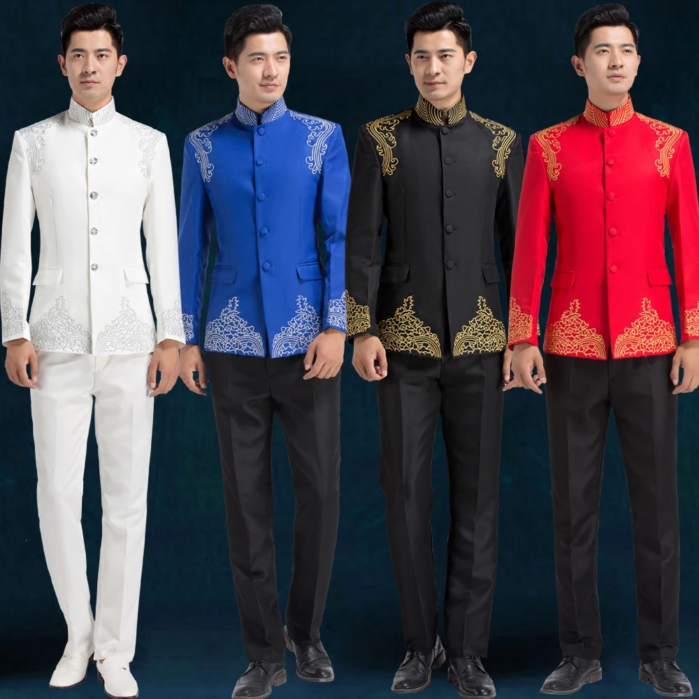 free shipping 2016 new plus size Chinese style men tunic embroidered costumes dress show hosted by Fukuo mens stage Chorus suits
free shipping 2016 new plus size Chinese style men tunic embroidered costumes dress show hosted by Fukuo mens stage Chorus suits