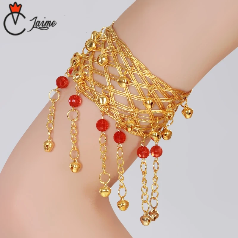 Belly Dance Indian Costume Accessories Bollywood Dance Red beads bell Gold Upper Armband Jewelry 2 pieces
Belly Dance Indian Costume Accessories Bollywood Dance Red beads bell Gold Upper Armband Jewelry 2 pieces