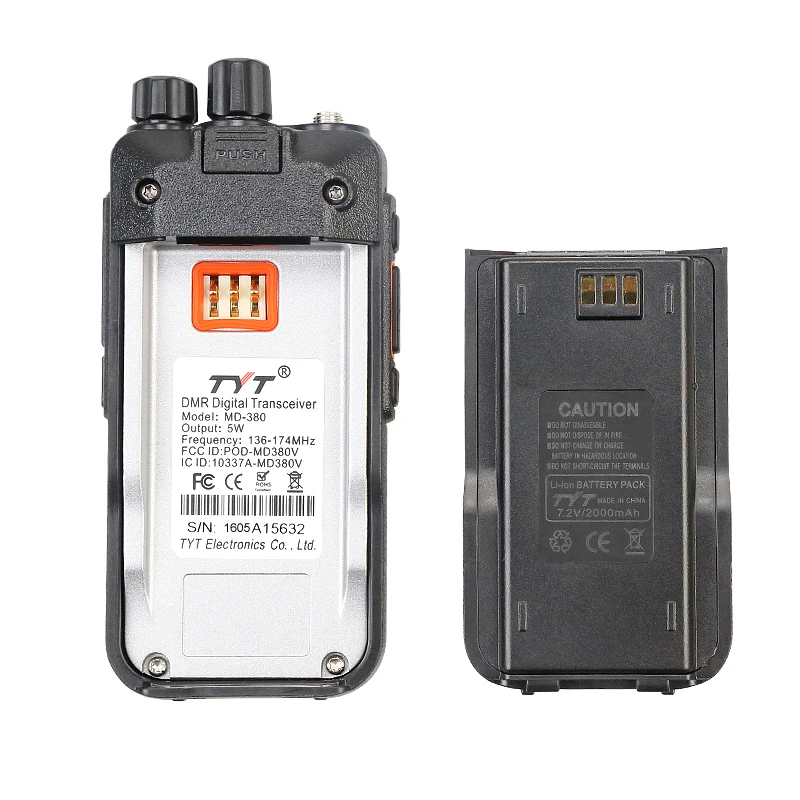 Цифровая рация DMR модель MD380 VHF двусторонняя радиосвязь + оригинальный USB-кабель