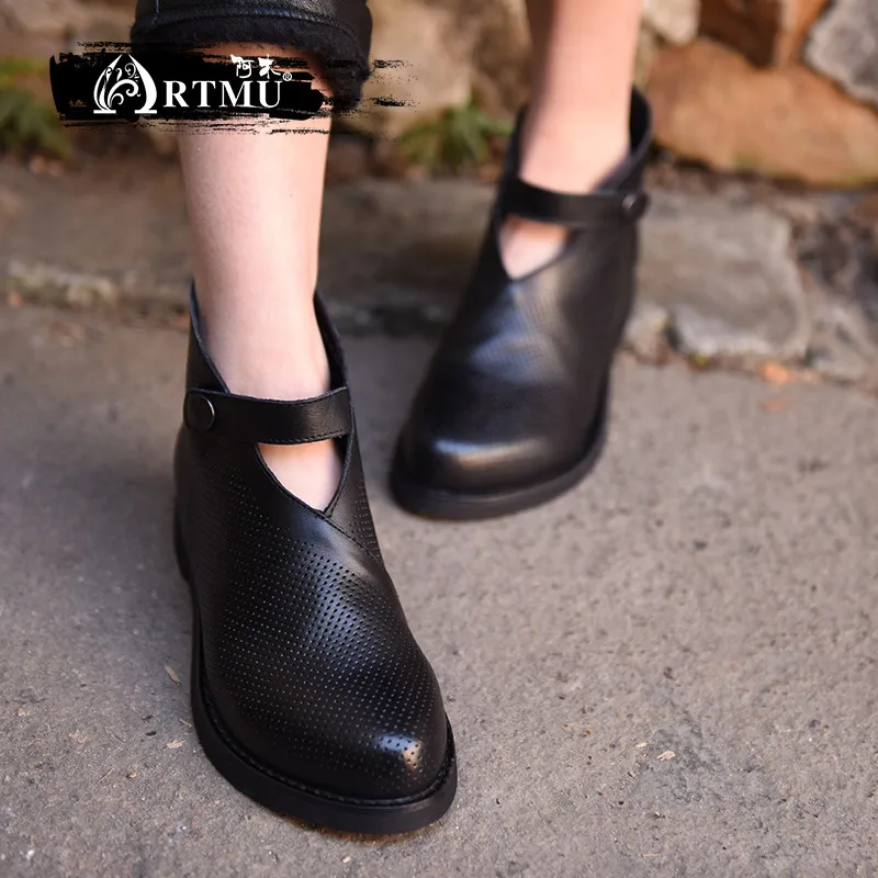 Artmu Spring New Women's Boots Shoes Handmade Genuine Leather Female Flats Fashion Height Increasing Round Toe Hollow Shoes
Artmu Spring New Women's Boots Shoes Handmade Genuine Leather Female Flats Fashion Height Increasing Round Toe Hollow Shoes