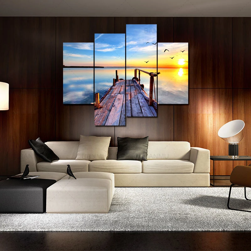 4 piece Blue sky lake and sunrise wall art canvas painting photo print posters home decor pictures office artwork no frame
4 piece Blue sky lake and sunrise wall art canvas painting photo print posters home decor pictures office artwork no frame