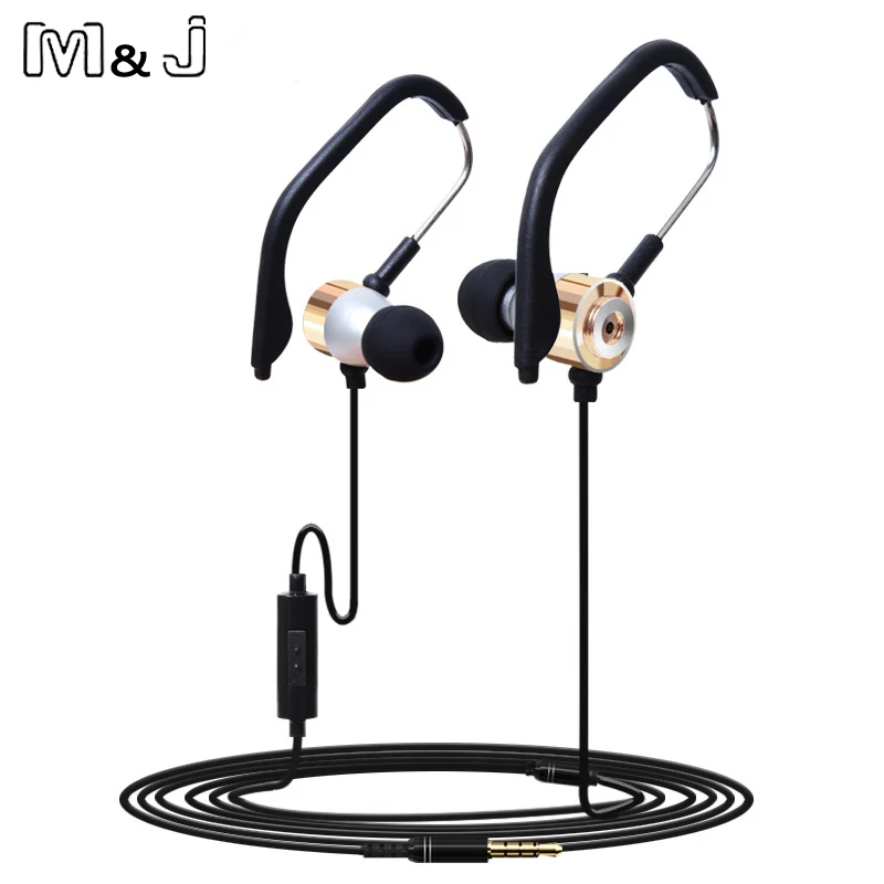 M & J новые металлические спортивные наушники вкладыши с крючком Hi Fi