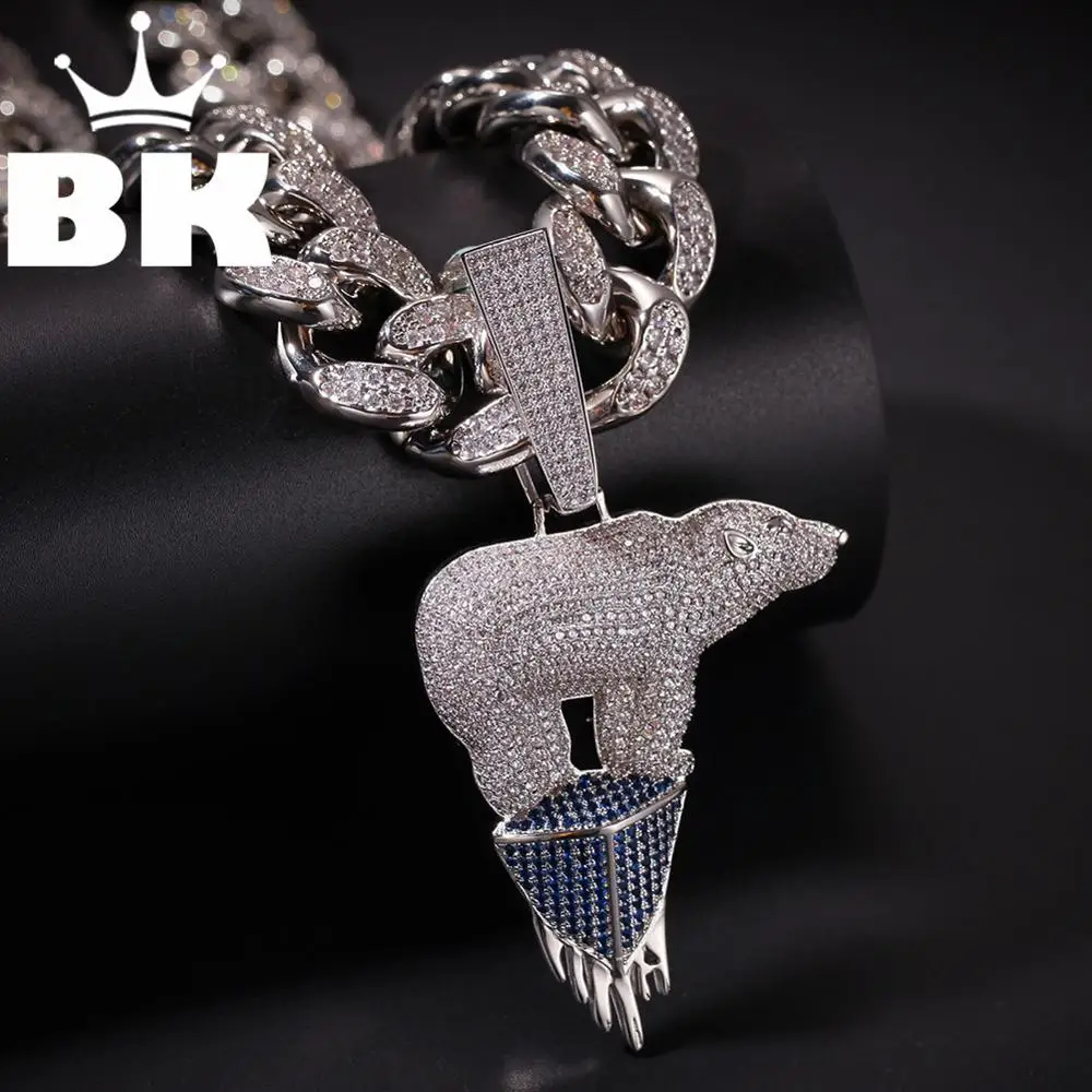 HIP HOP Custom Glacier Polar Bear Pendant Necklace Combination Words Name With Big Clasp Chain Full Iced Cubic Zirconia Jewelry
HIP HOP Custom Glacier Polar Bear Pendant Necklace Combination Words Name With Big Clasp Chain Full Iced Cubic Zirconia Jewelry