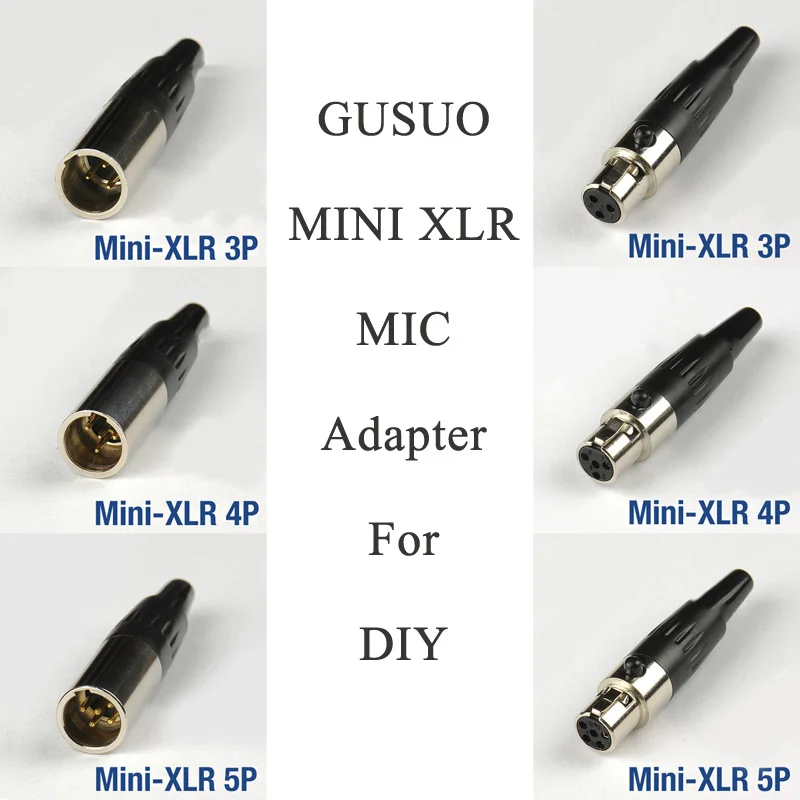GUSUO Высокое качество MINI XLR 3PIN 4PIN 5PIN гнездовой разъем 3P разъемы аудио видео Разъемы