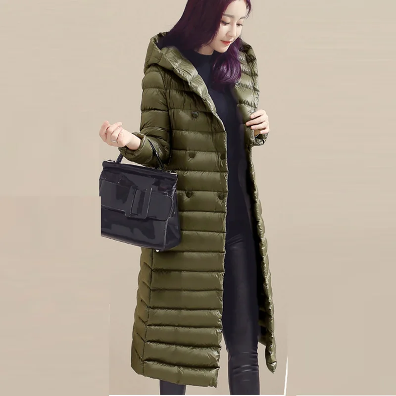 Autumn Winter Female Down Outwears Women Slim Light Thin Down Jackets Long Casual Hooded 90% White Duck Down Coats RE2044
Autumn Winter Female Down Outwears Women Slim Light Thin Down Jackets Long Casual Hooded 90% White Duck Down Coats RE2044