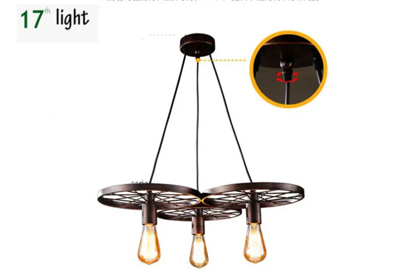 Vinage retro chandelier loft creative personalized restaurant bar American style iron art industrial wind lamp wheel lamp
Vinage retro chandelier loft creative personalized restaurant bar American style iron art industrial wind lamp wheel lamp